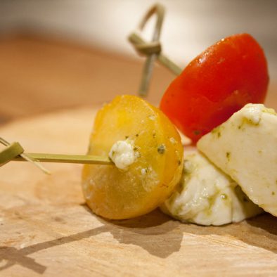 Hors d'oeuvre servi à l'hôtel Sacacomie lors d'événements spéciaux.