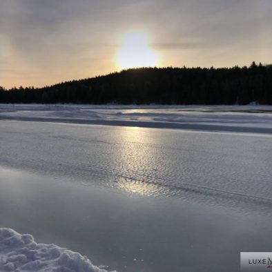 Piste de voiture sur le Lac Sacacomie. Événement Audi et Lamborghini à l'hôtel Sacacomie. Photo prise par Luxe Magazine